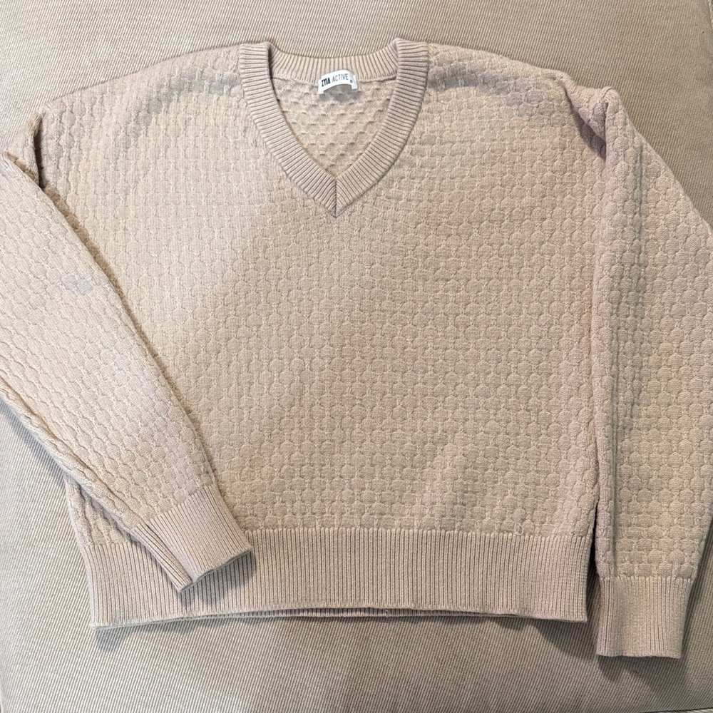 ZYIA Women's Beige V-Neck Sweater